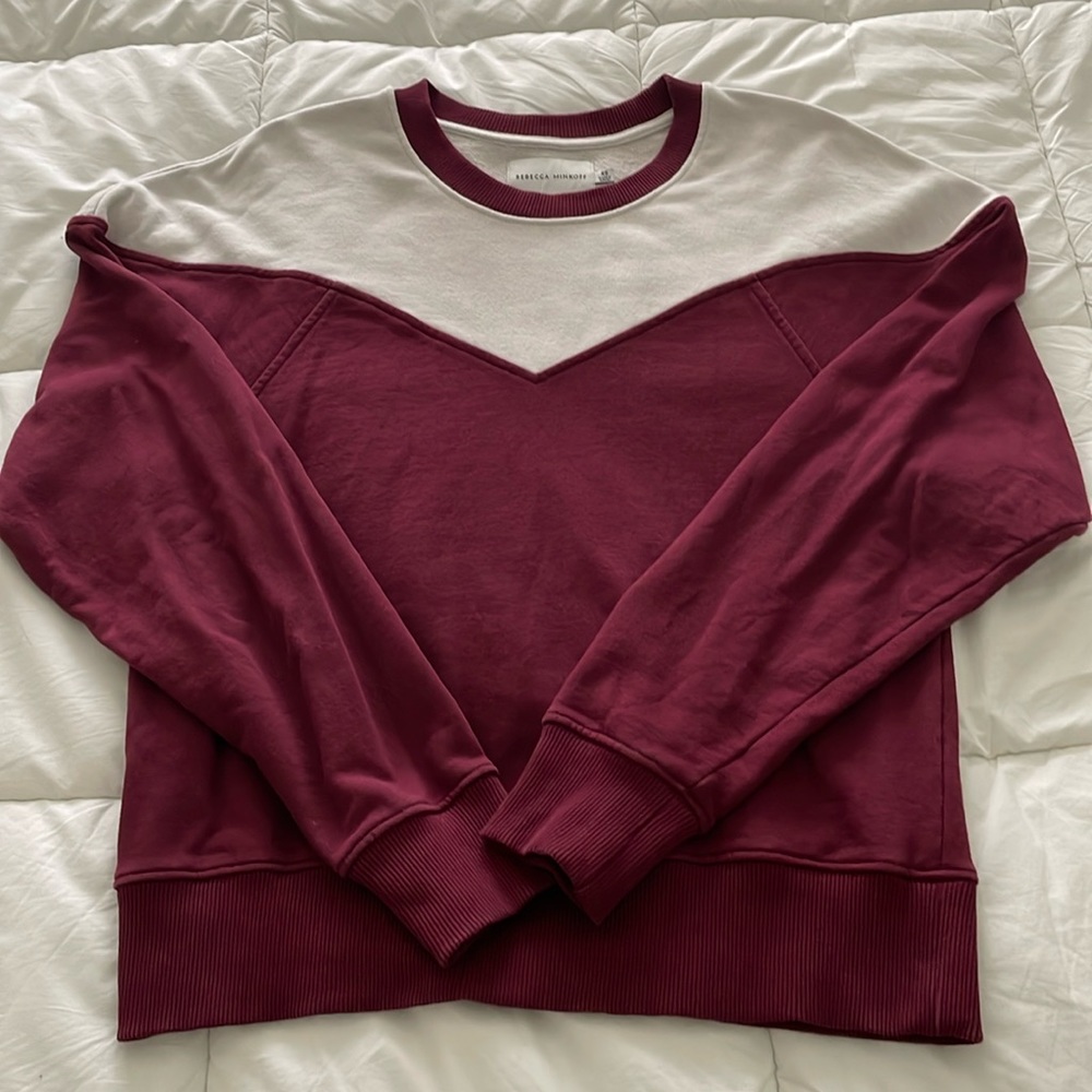 Rebecca Minkoff Burgundy and White Sweatshirt